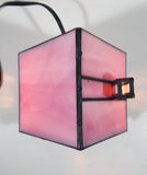 Vintage Century Classic Centuryville Pink and White Swiss Chalet Bavarian House with Green Bench 7" Tall Building Shaped Table Lamp