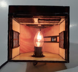 Vintage Century Classic Centuryville Pink and White Swiss Chalet Bavarian House with Green Bench 7" Tall Building Shaped Table Lamp