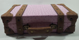 Suede Leather Pink and Brown Small Travel Briefcase Suitcase
