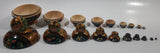 Vintage Russian Matryoshka Hand Painted Wood Nesting Doll Set of 10