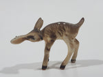 Vintage Baby Deer Fawn Miniature 1 3/4" Long Porcelain Figure Tiny Ear Chip