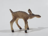 Vintage Baby Deer Fawn Miniature 1 3/4" Long Porcelain Figure Tiny Ear Chip