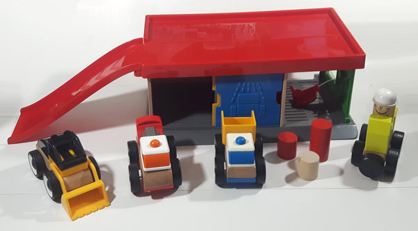 IKEA Lillabo Plastic and Wood Parking Garage Play Set with Vehicles