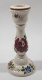 Hand Painted Flower Pattern Ceramic Bud Vase 5 3/4" Tall