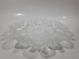 Mikasa Christmas Story Frosted Glass Child Throwing Snow Balls with Trees Embossed Glass Frilled Edge 10" Candy Dish