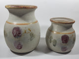 Brownstone Bowen Island 8" Tall and 5 1/2" Tall Stoneware Pottery Vases Set of 2