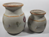 Brownstone Bowen Island 8" Tall and 5 1/2" Tall Stoneware Pottery Vases Set of 2