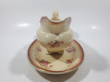 Vintage LEDA Royal Stafford Shire Pottery A.J. Wilkinson Ltd Honeyglaze Oberon Footed Gravy Boat and Plate Made in England Both Numbered 1000