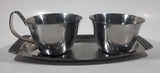 Vintage Japanese Cream and Sugar with Tray Stainless Steel Set