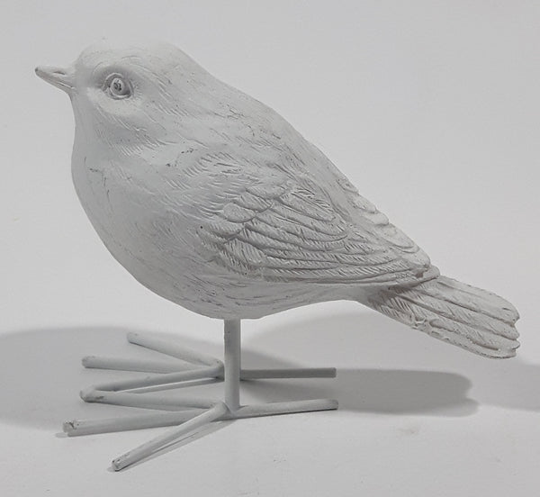 AuldHome Silver Bird Ornament Painted White