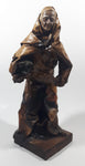 Xalisco Elaborado A Mano Mexican Folk Art Man Holding Pig Paper Mache 12" Tall Figure On Wood Base