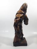 Xalisco Elaborado A Mano Mexican Folk Art Man Holding Pig Paper Mache 12" Tall Figure On Wood Base
