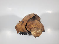 Xalisco Elaborado A Mano Mexican Folk Art Man Holding Pig Paper Mache 12" Tall Figure On Wood Base