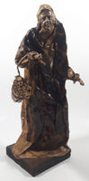 Xalisco Elaborado A Mano Mexican Folk Art Man Holding A Bundle of Sticks Paper Mache 12" Tall Figure On Wood Base