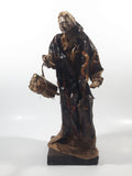 Xalisco Elaborado A Mano Mexican Folk Art Man Holding A Bundle of Sticks Paper Mache 12" Tall Figure On Wood Base