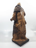 Xalisco Elaborado A Mano Mexican Folk Art Man Holding A Bundle of Sticks Paper Mache 12" Tall Figure On Wood Base