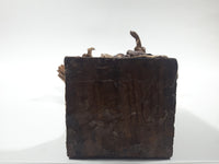 Xalisco Elaborado A Mano Mexican Folk Art Man Holding A Bundle of Sticks Paper Mache 12" Tall Figure On Wood Base