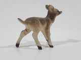 Vintage Baby Deer Fawn Miniature 2 1/8" Long Porcelain Figure