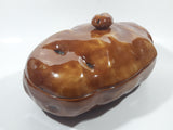 Vintage Brown Baked Potato Shaped Large 11 1/4" Ceramic Lidded Serving Dish