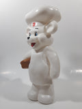 Bimbo Bear Mexican Bakery Mascot Holding Loaf of Bread 10 1/2" Tall White Plastic Coin Bank