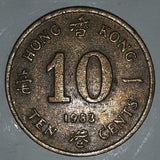 1983 Hong Kong 10 Ten Cents Metal Coin