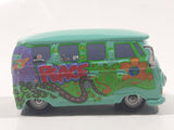 Disney Pixar Cars VW Bus Fillmore Volkswagen AG Groovy Love Flower Power Van Green Die Cast Toy Car Vehicle