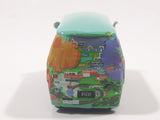 Disney Pixar Cars VW Bus Fillmore Volkswagen AG Groovy Love Flower Power Van Green Die Cast Toy Car Vehicle