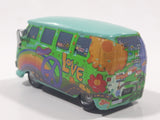 Disney Pixar Cars VW Bus Fillmore Volkswagen AG Groovy Love Flower Power Van Green Die Cast Toy Car Vehicle