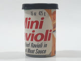 Mini Ravioli Bit Size Beef Ravioli in Tomato and Meat Sauce Labeled Kodak Film Canister 2" Tall Plastic Toy Food Can