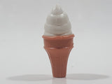 Vintage Vanilla Ice Cream Cone Miniature 2" Tall Plastic Toy Food