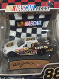 2003 Trevco Winner's Circle NASCAR Dale Jarrett #88 UPS Ford Car and Flag Shaped Christmas Ornament New in Box