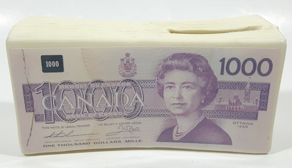 Rare Hard to find $1000 Canadian Dollar Paper Bill Stack Plastic Coin Bank