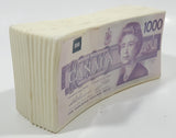 Rare Hard to find $1000 Canadian Dollar Paper Bill Stack Plastic Coin Bank