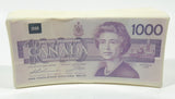 Rare Hard to find $1000 Canadian Dollar Paper Bill Stack Plastic Coin Bank