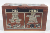 Vintage Trees of Mystery His Hers Wood Double Coin Bank