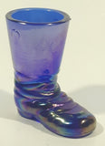 Boyd Electric Cobalt Blue Carnival Glass Boot Shaped 2 3/4" Tall Toothpick Holder