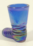 Boyd Electric Cobalt Blue Carnival Glass Boot Shaped 2 3/4" Tall Toothpick Holder