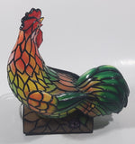 Rooster Chicken Shaped 8 1/2" Tall Plastic Stained Glass Style Decorative Table Lamp