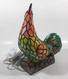 Rooster Chicken Shaped 8 1/2" Tall Plastic Stained Glass Style Decorative Table Lamp