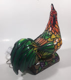 Rooster Chicken Shaped 8 1/2" Tall Plastic Stained Glass Style Decorative Table Lamp