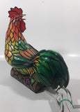 Rooster Chicken Shaped 8 1/2" Tall Plastic Stained Glass Style Decorative Table Lamp