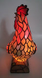 Rooster Chicken Shaped 8 1/2" Tall Plastic Stained Glass Style Decorative Table Lamp