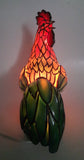 Rooster Chicken Shaped 8 1/2" Tall Plastic Stained Glass Style Decorative Table Lamp