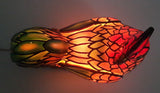 Rooster Chicken Shaped 8 1/2" Tall Plastic Stained Glass Style Decorative Table Lamp