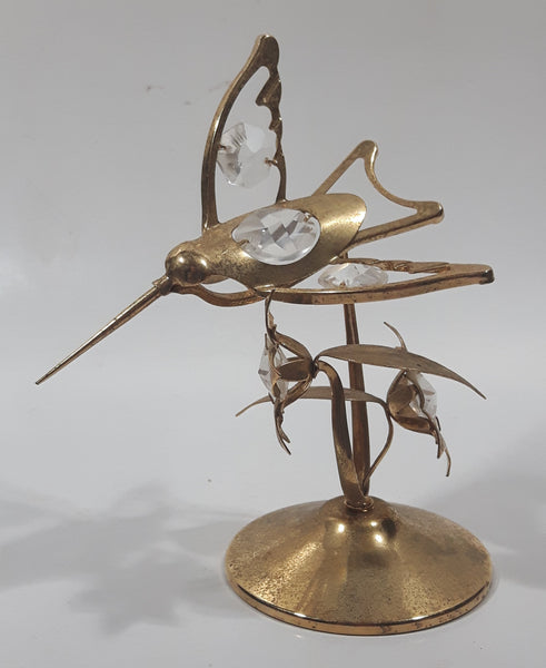 Mascot Int Crystal Delight 24K Gold Plated Austrian Crystal Hummingbirds and Flower Metal Ornament