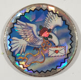 Dove Bird Flying with Love Letter 1 5/8" Metal Fridge Magnet