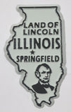 Illinois "Land Of Lincoln" Springfield 1 5/8" x 2 5/8" State Shaped Rubber Fridge Magnet