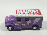 2002 Maisto Marvel Gambit Armored Van Truck Purple with White Roof Die Cast Toy Car Vehicle
