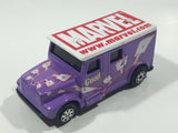 2002 Maisto Marvel Gambit Armored Van Truck Purple with White Roof Die Cast Toy Car Vehicle