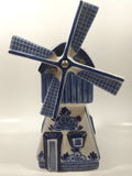 Delft Blue Holland 8 3/4" Tall Hand Painted Porcelain Wind Up Musical Windmill